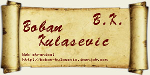 Boban Kulašević vizit kartica